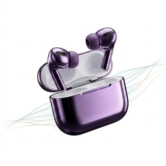 Aura Audio Purple Shine TWS – Premium Metallic Edition Wireless Stereo Earbuds with HD Sound